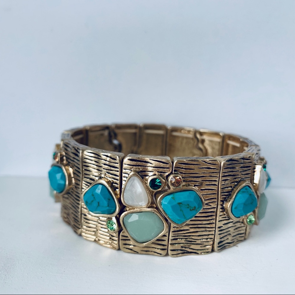 Lia Sophia Gold Tone Faux Gemstone Bracelet - Picture 4 of 5